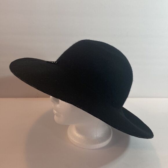 BCBGeneration Womens Black Wool Key Lock Buckle Hat - Picture 3 of 10